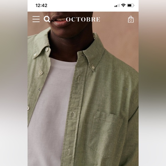 Octobre Charlie Shirt Relaxed - Green - size small - Picture 2 of 4